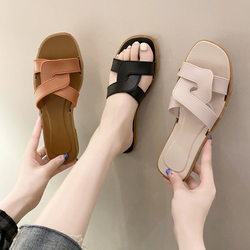 Women's Non-Slip  Sandals - Crisscross Strap Design