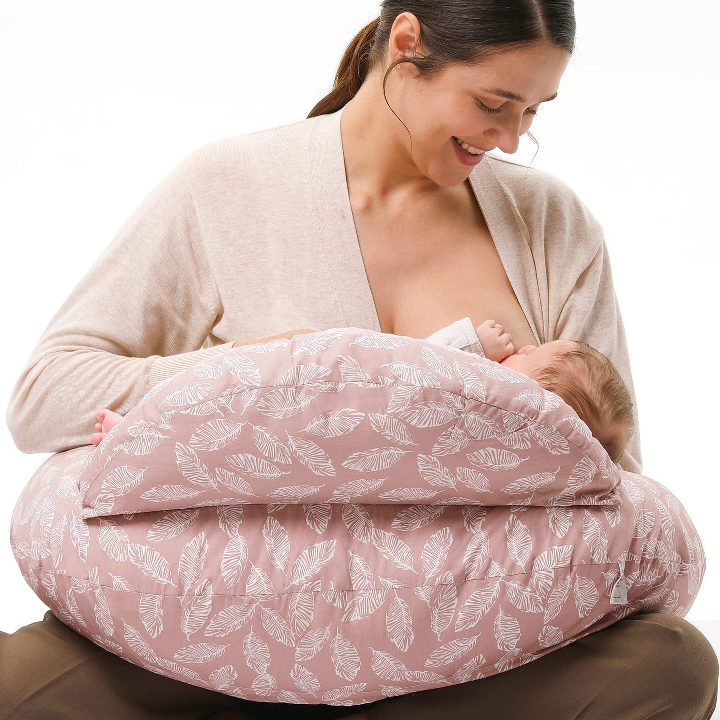 Breastfeeding Pillow with Removable Cover – Baby Nursing & Tummy Time Support