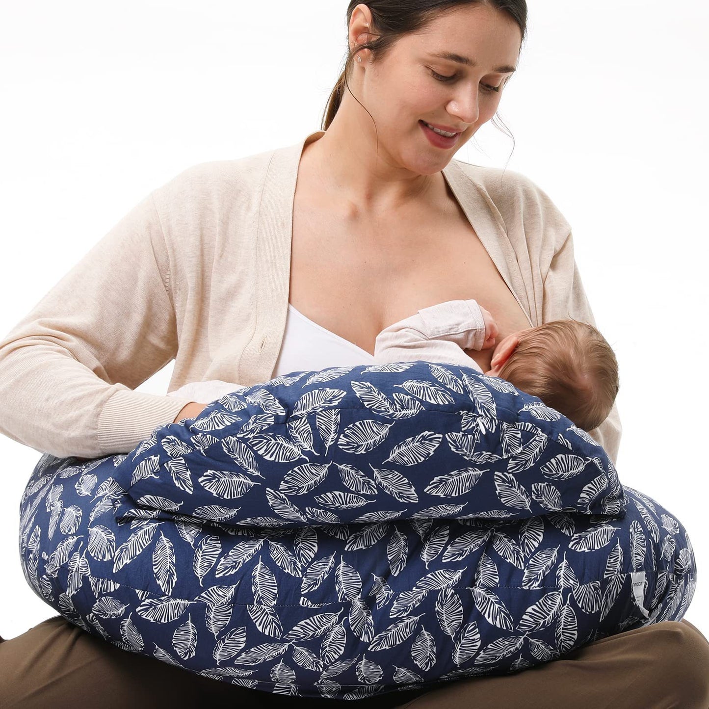Breastfeeding Pillow with Removable Cover – Baby Nursing & Tummy Time Support