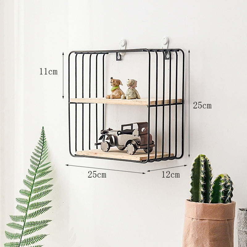 Rustic Wall Shelf - No-Drill Hook Mount for Kitchen/Bathroom Decor