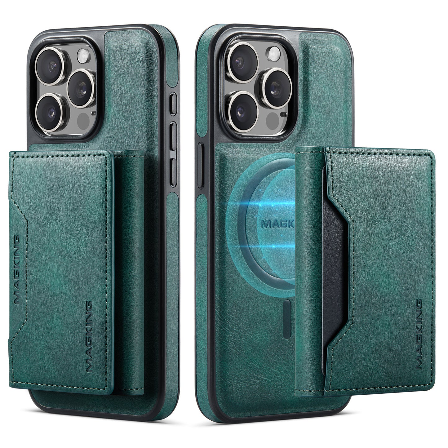 Card-inserting Wireless Leather-filled Mobile iPhone Protective Cover