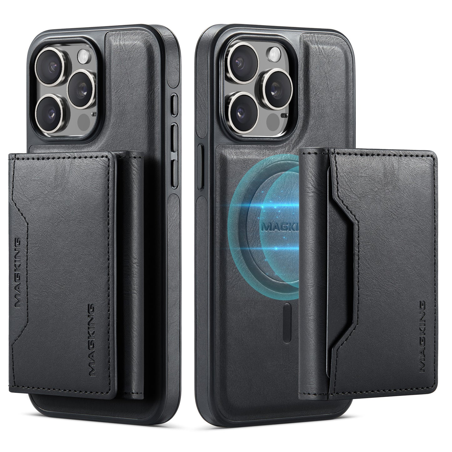 Card-inserting Wireless Leather-filled Mobile iPhone Protective Cover