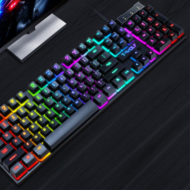 USB Wired Gaming Keyboard – RGB Backlit & Ergonomic Key Layout