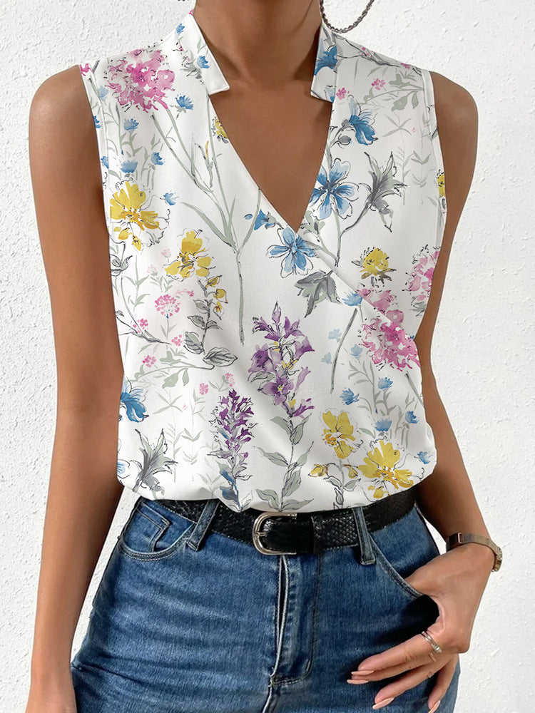 Soft V-neck summer top for women