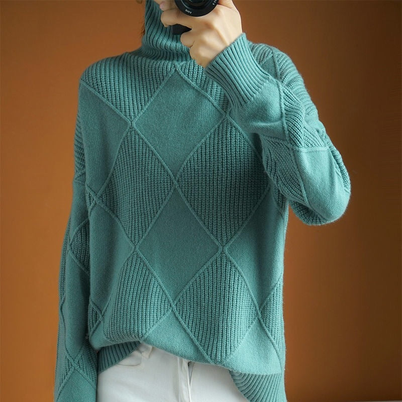 Women's Cashmere Turtleneck Sweater - Ultra Soft & Cozy
