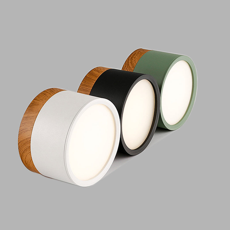 Modern LED spotlight in wood and metal for Outdoors