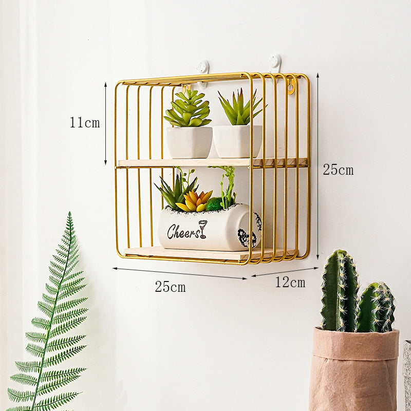 Rustic Wall Shelf - No-Drill Hook Mount for Kitchen/Bathroom Decor