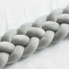 Braided Crib Bumper – Soft Long Pillow Cushion for Baby Protection and Nursery Decor