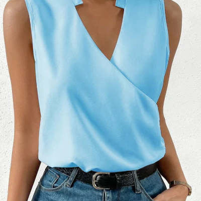 Soft V-neck summer top for women