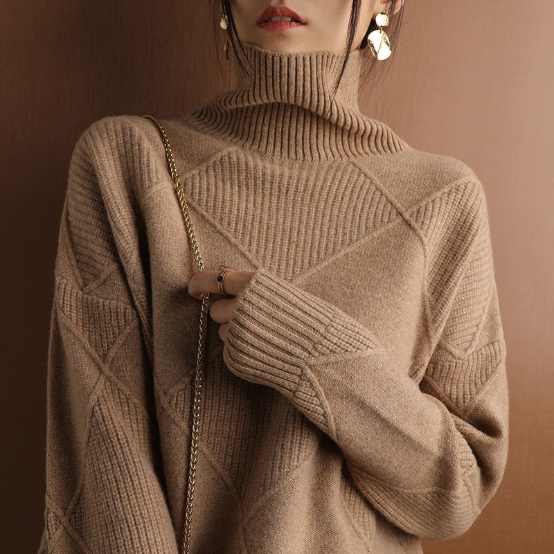 Women's Cashmere Turtleneck Sweater - Ultra Soft & Cozy
