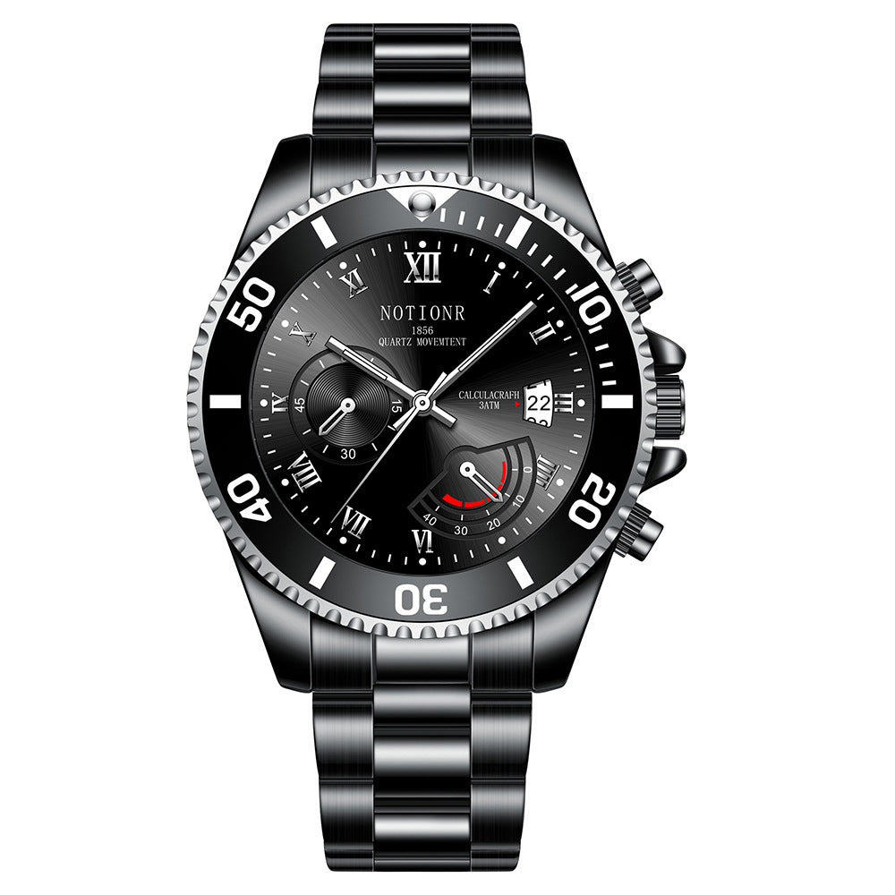Luxury SubMarine Men's Watch – Silver Stainless Steel Strap, Classic Quartz Movement