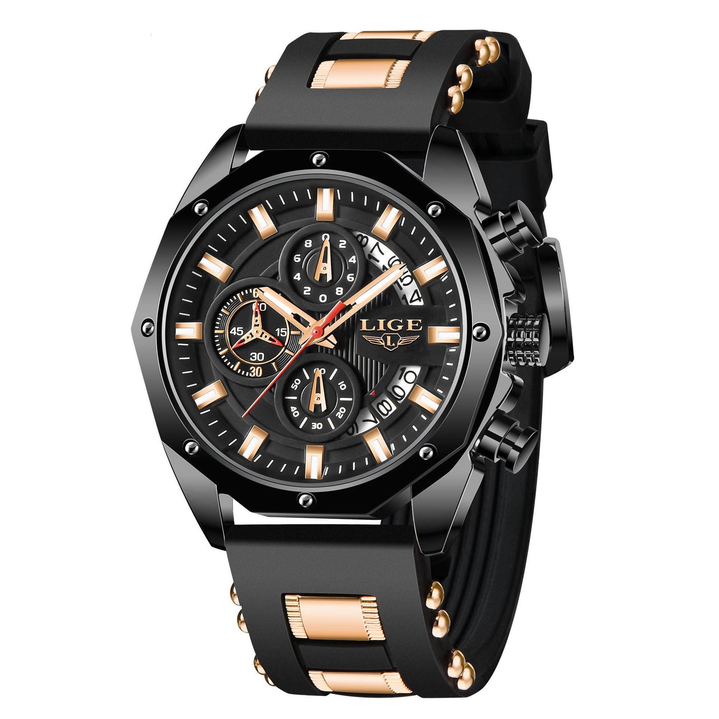 Luxury Men's Watch – Silver Stainless Steel Strap, Classic Quartz Movement