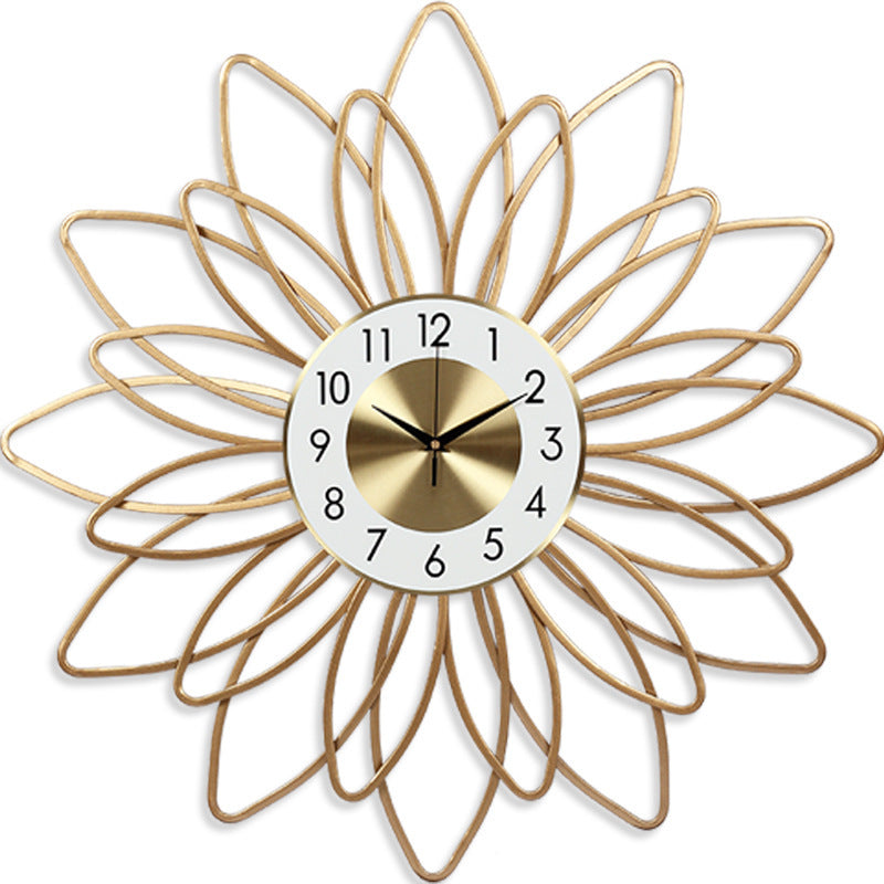 Nordic Flower Wall Clock – Modern Metal Silent Sweep 54cm/73cm