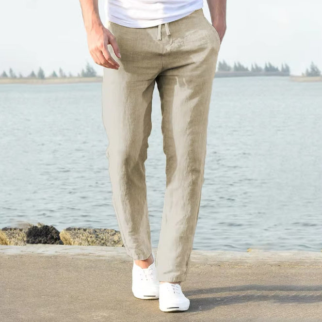 Lightweight men's linen trousers, casual and comfortable