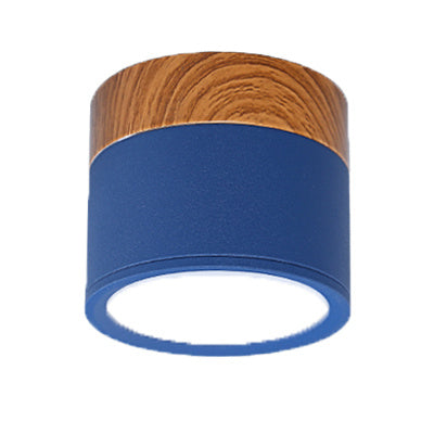 Modern LED spotlight in wood and metal for Outdoors