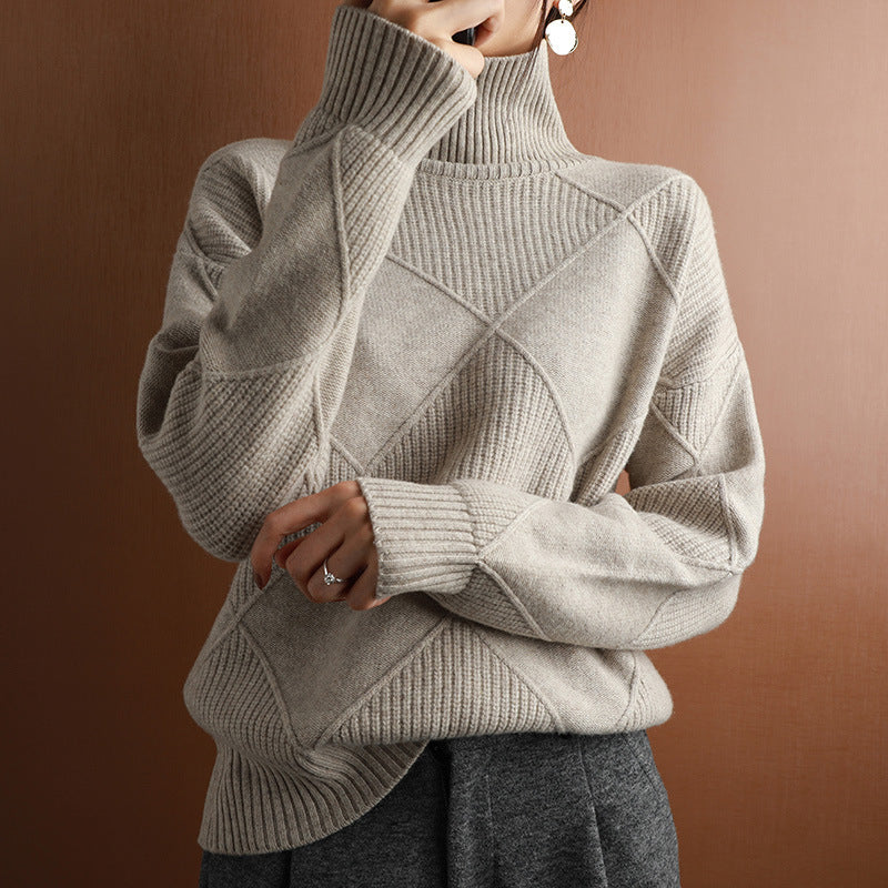 Women's Cashmere Turtleneck Sweater - Ultra Soft & Cozy