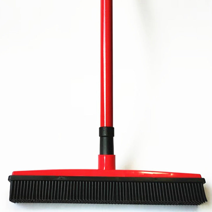 Pet Hair Rubber Broom – Soft Push Rake for Carpets & Floors