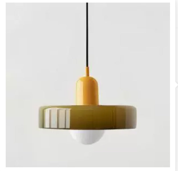 Modern Stained Glass Pendant Lamp – Bauhaus-Inspired Design for Stylish Interiors