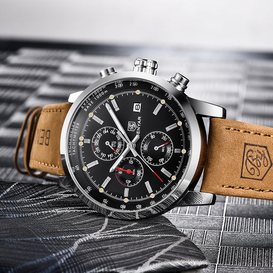 Luxury Men's Casual Quartz Watch – Business Leather Watch for Men