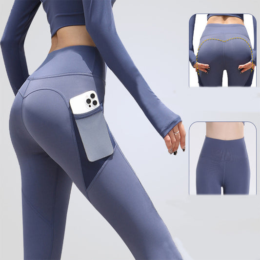 Seamless Gym Leggings with Pockets – High Waist Push Up & Squat-Proof for Women