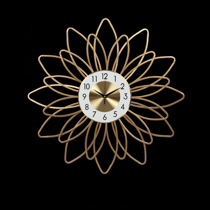 Nordic Flower Wall Clock – Modern Metal Silent Sweep 54cm/73cm