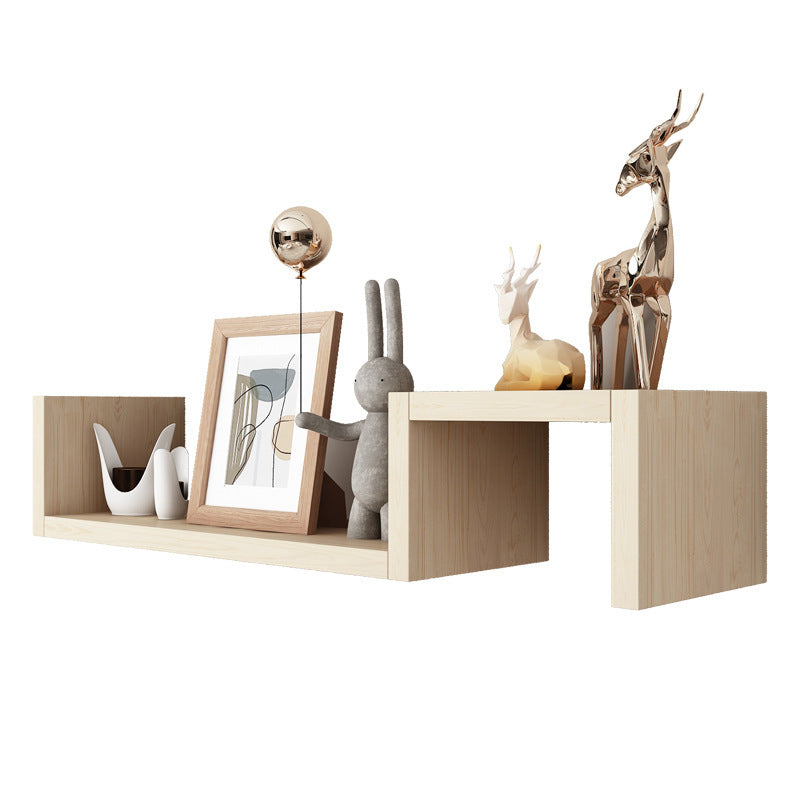 Modern Wall Decor Shelf - White/Wood/Black Finish for Home & Office