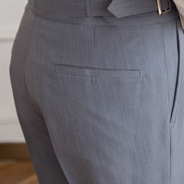 Tailored Fit Pleated High-Waisted Trousers