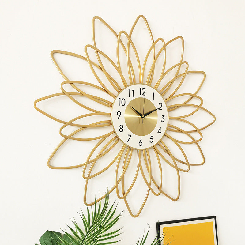 Nordic Flower Wall Clock – Modern Metal Silent Sweep 54cm/73cm