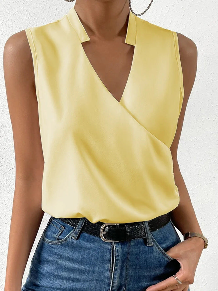 Soft V-neck summer top for women
