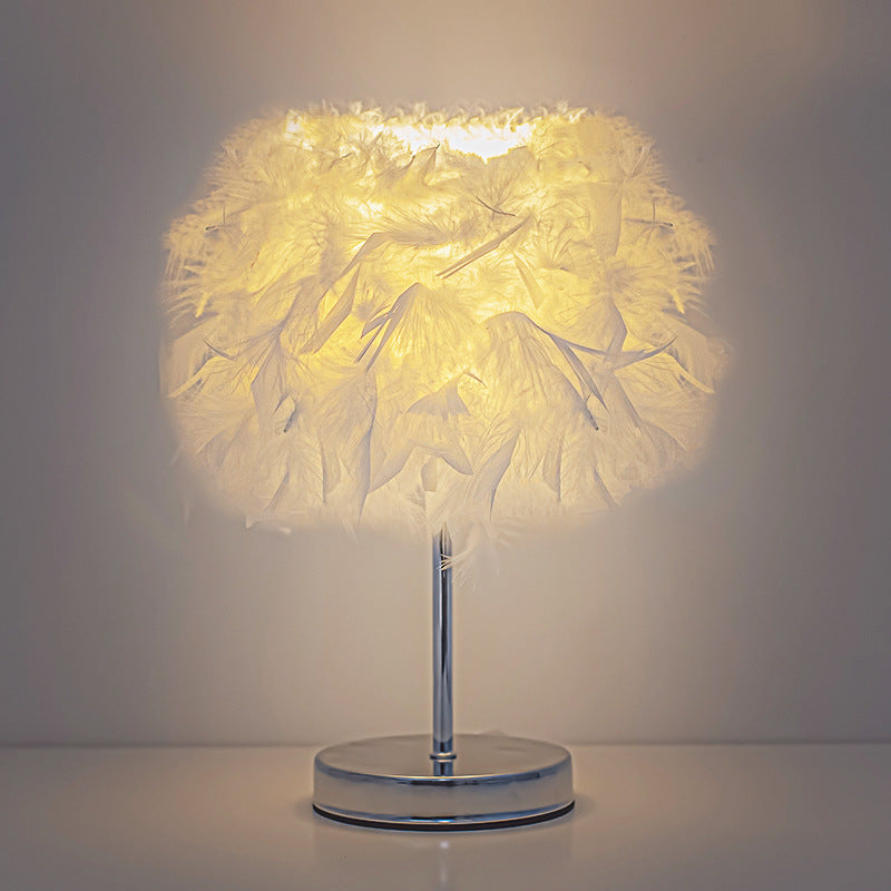 Decorative Feather Lamp - Elegant Touch-Control Nightstand Light