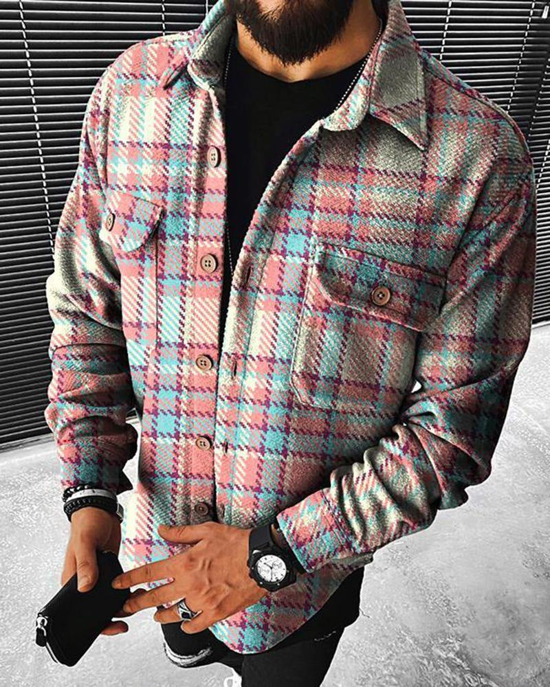 Chemise à carreaux pour homme