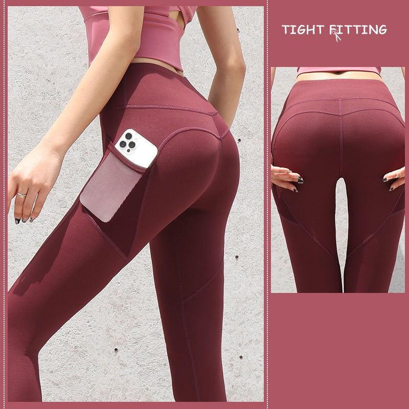 Seamless Gym Leggings with Pockets – High Waist Push Up & Squat-Proof for Women
