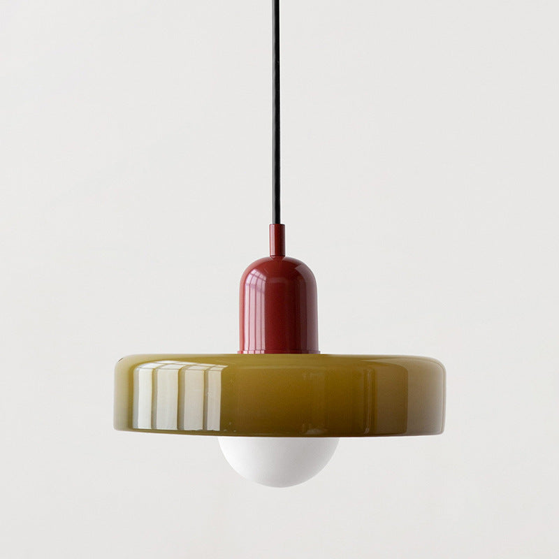 Modern Stained Glass Pendant Lamp – Bauhaus-Inspired Design for Stylish Interiors
