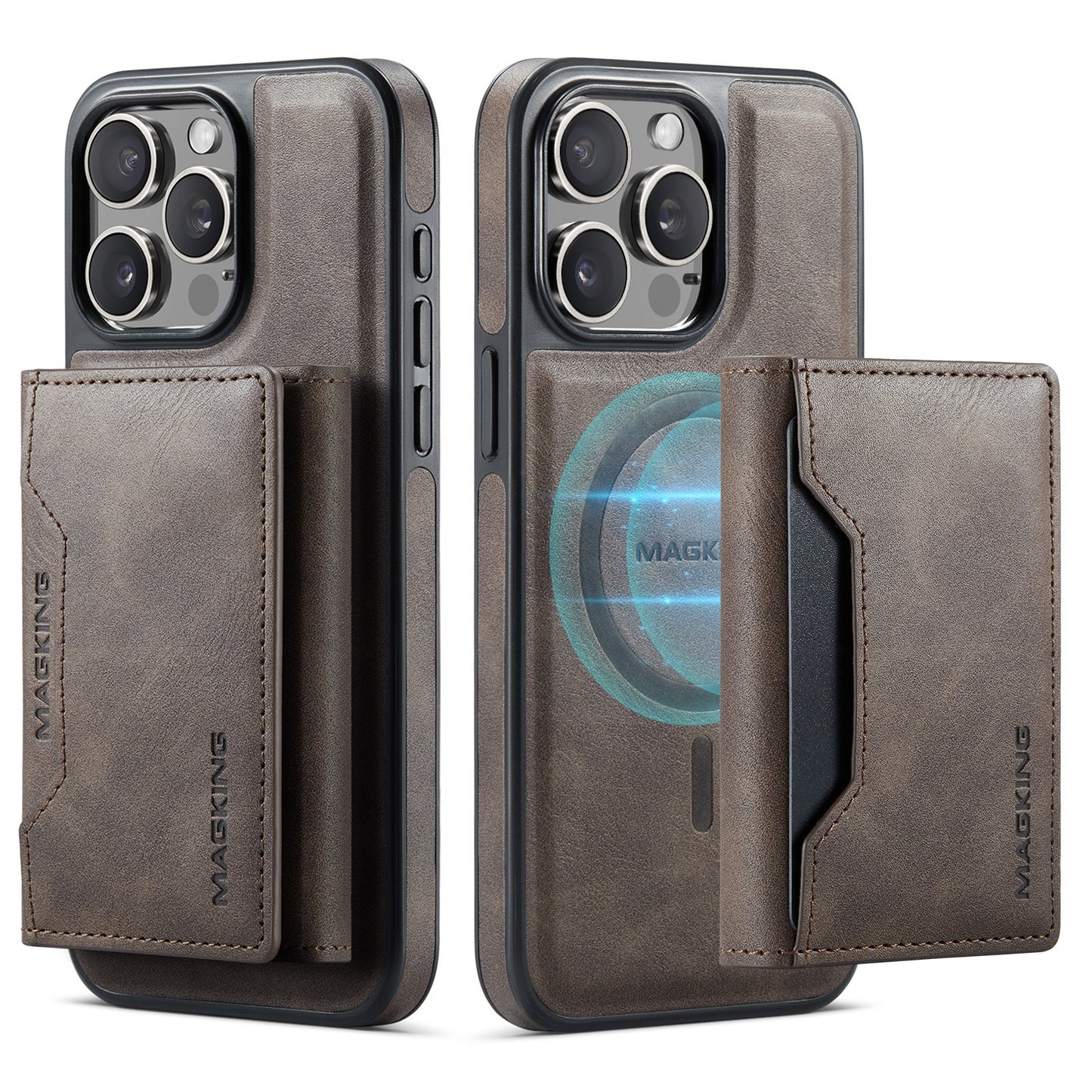 Card-inserting Wireless Leather-filled Mobile iPhone Protective Cover