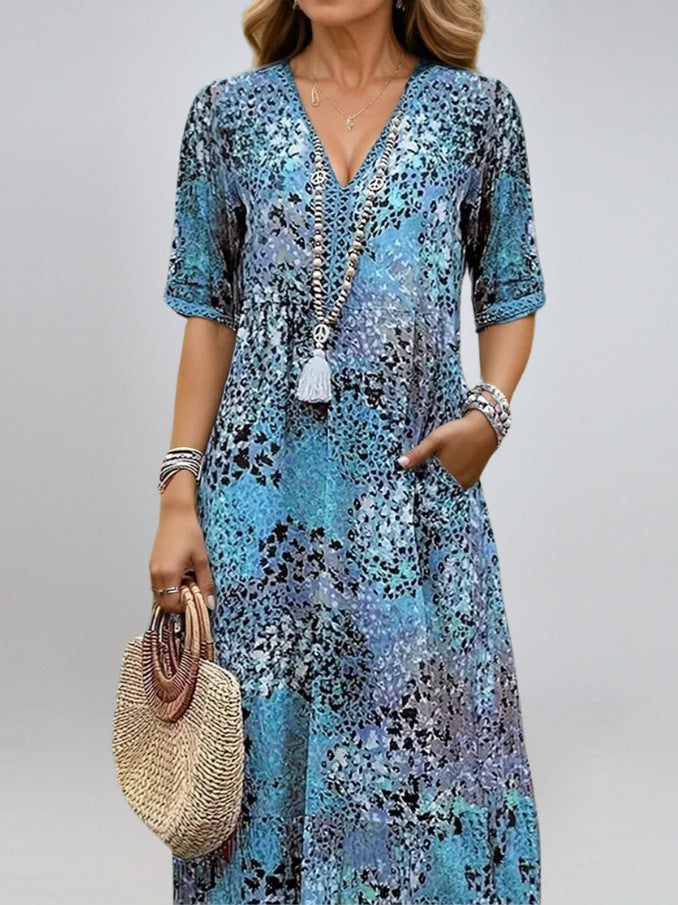 Women's Soft V-Neck Dress - Lightweight & Breathable