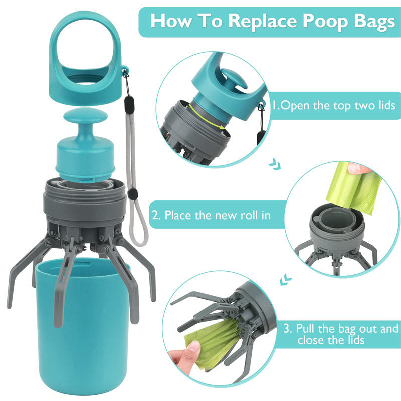 Dog Poop Grabber Tool – Hands-Free Cleanup for Walks/Hiking