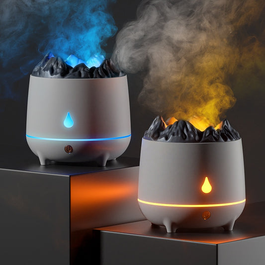 Volcano Flame Aroma Diffuser – Essential Oil Humidifier with LED Light & Auto Shut-Off
