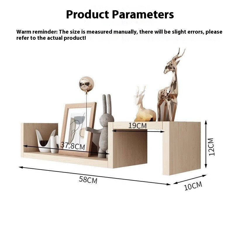 Modern Wall Decor Shelf - White/Wood/Black Finish for Home & Office
