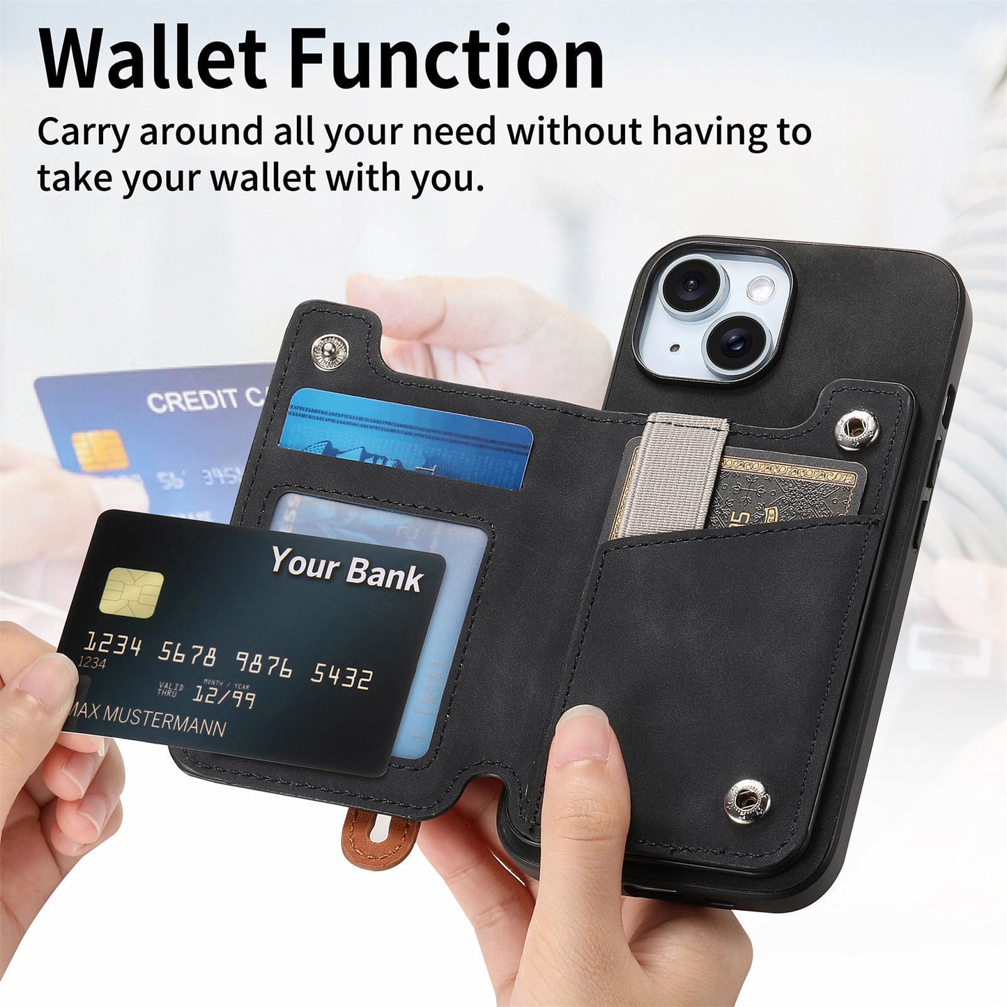 iPhone Case with Flip Card Holder Wallet