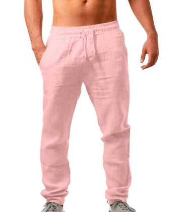 Breathable linen trousers for men