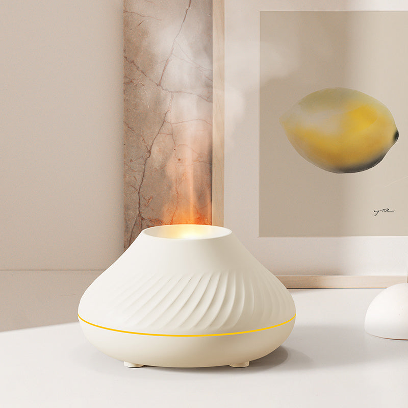 RGB Flame Aroma Diffuser – 130ml Colorful LED Humidifier with Fire Effect