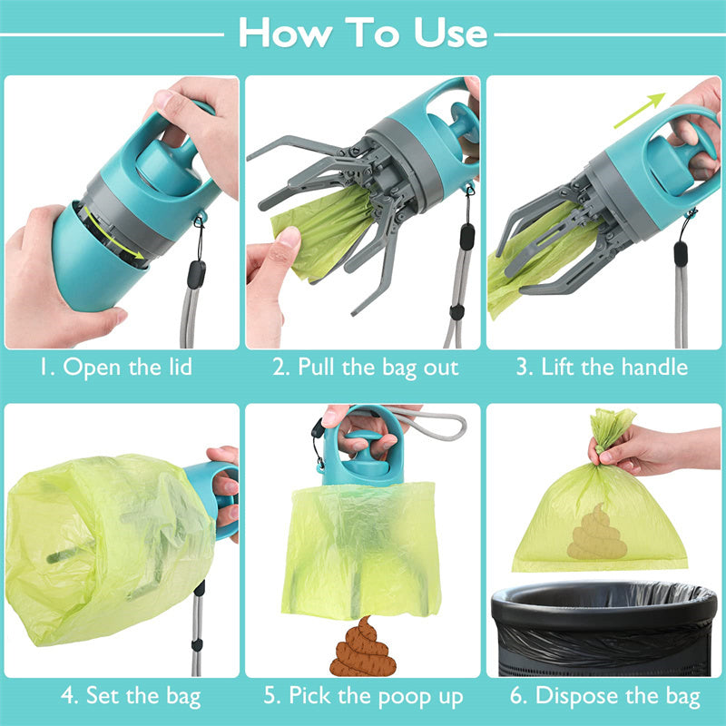 Dog Poop Grabber Tool – Hands-Free Cleanup for Walks/Hiking