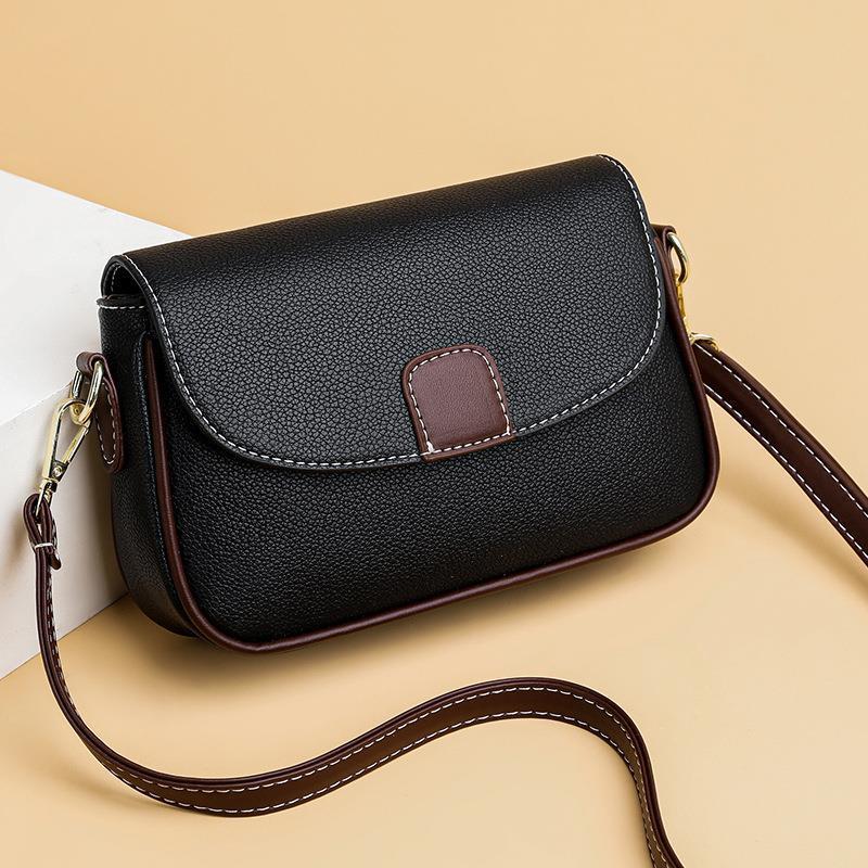 Versatile Flap Shoulder Bag – Compact Square Crossbody with Multiple Pockets