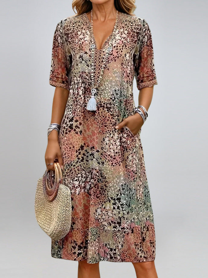 Women's Soft V-Neck Dress - Lightweight & Breathable
