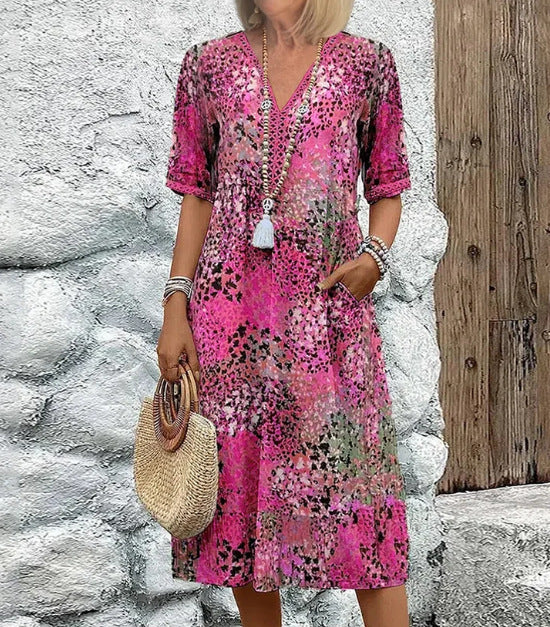 Women's Soft V-Neck Dress - Lightweight & Breathable