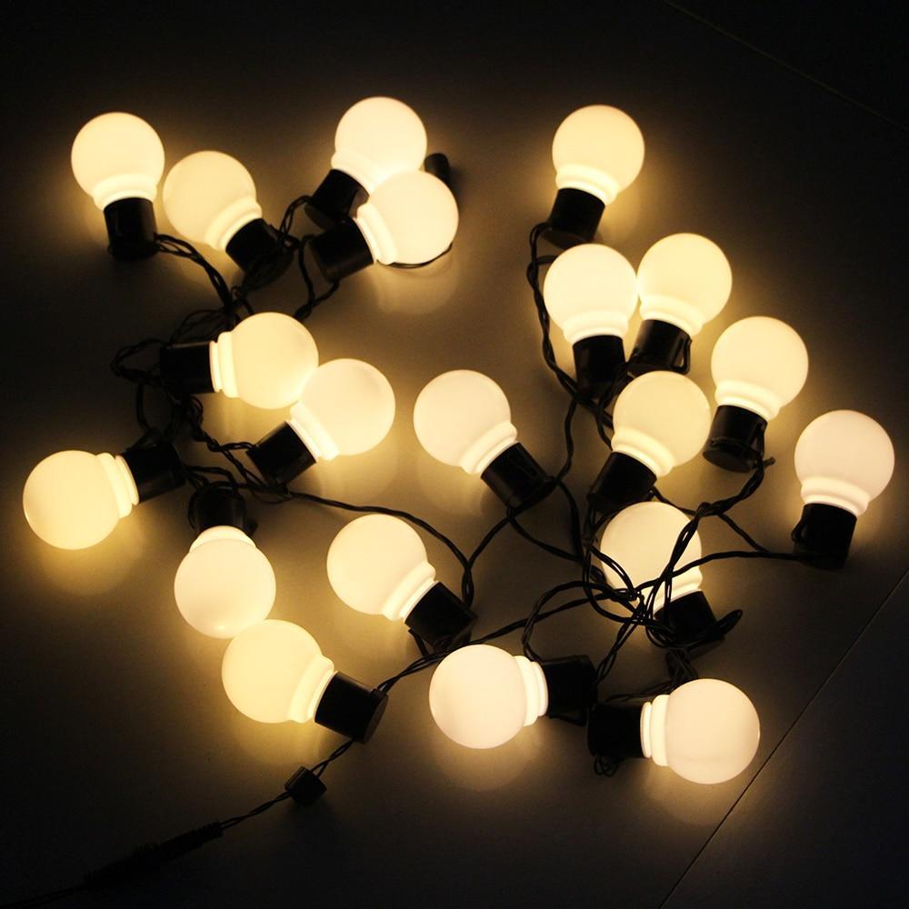 Warm White Decorative Round LED String Lights – 6m, 20 Bulbs, IP44 Waterproof