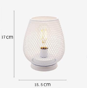 Retro Birdcage Table Lamp - Iron Art Battery-Powered Night Light with Hollow Design