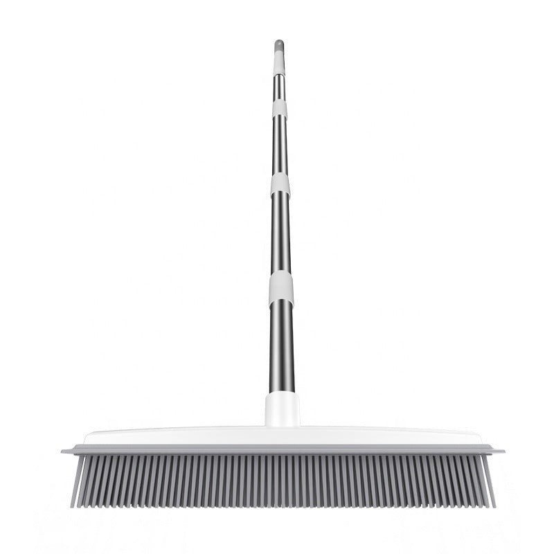Pet Hair Rubber Broom – Soft Push Rake for Carpets & Floors