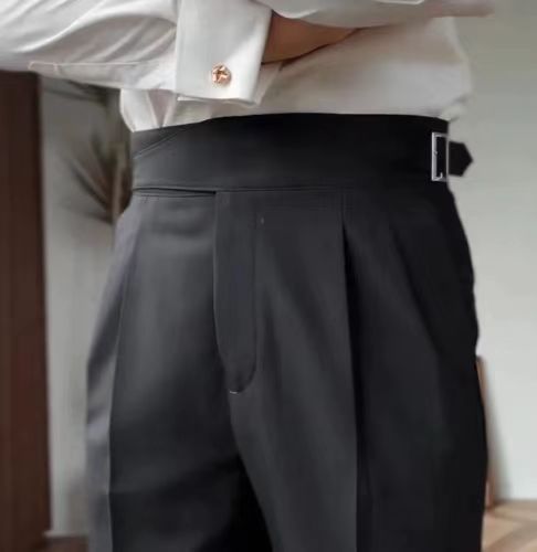 Tailored Fit Pleated High-Waisted Trousers