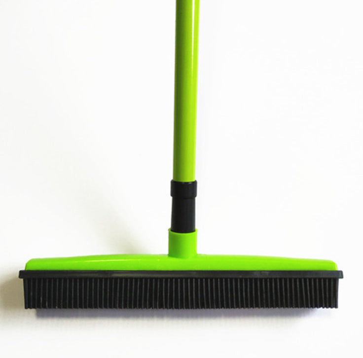 Pet Hair Rubber Broom – Soft Push Rake for Carpets & Floors